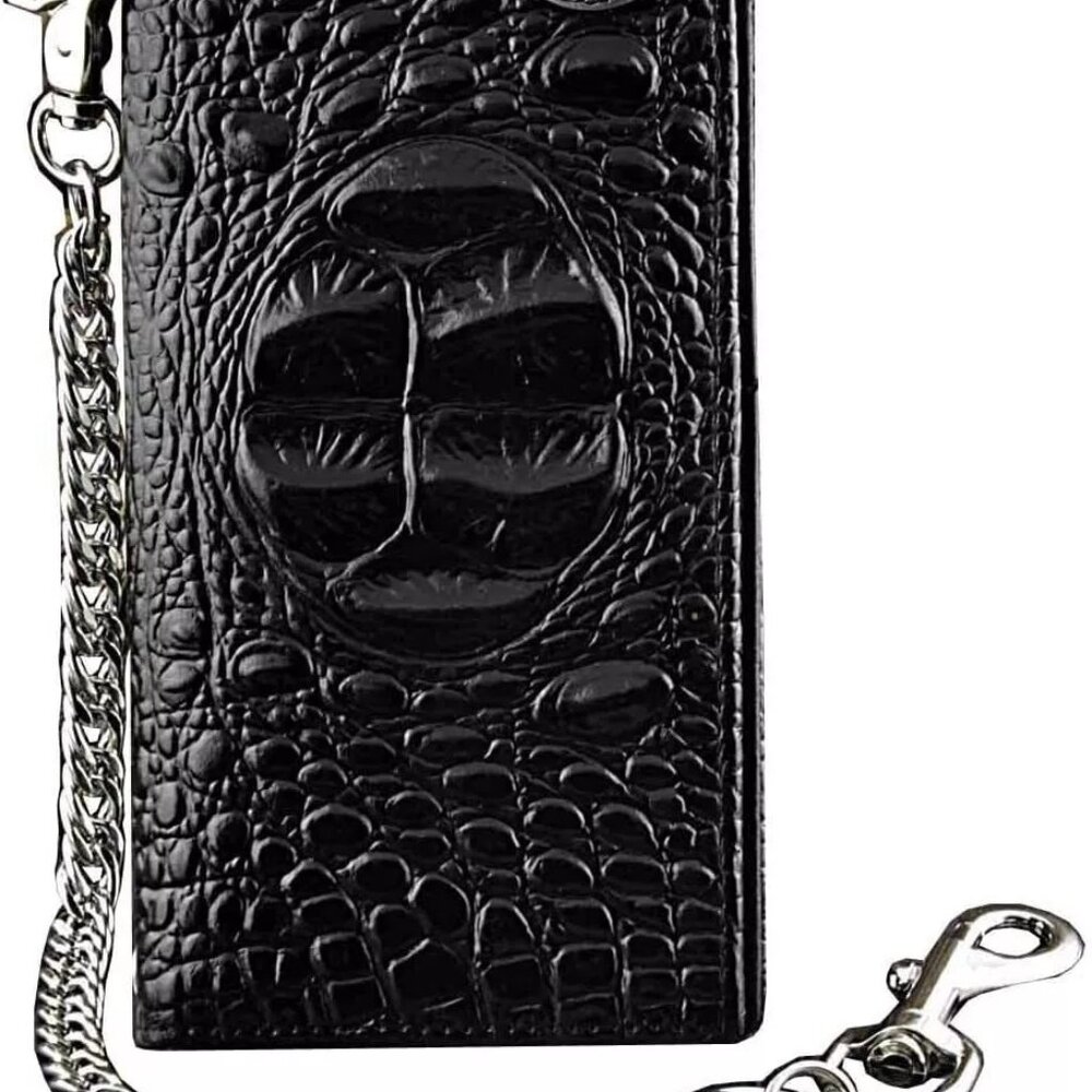 Mens wallet Biker Leather Long Card Holder Wallet